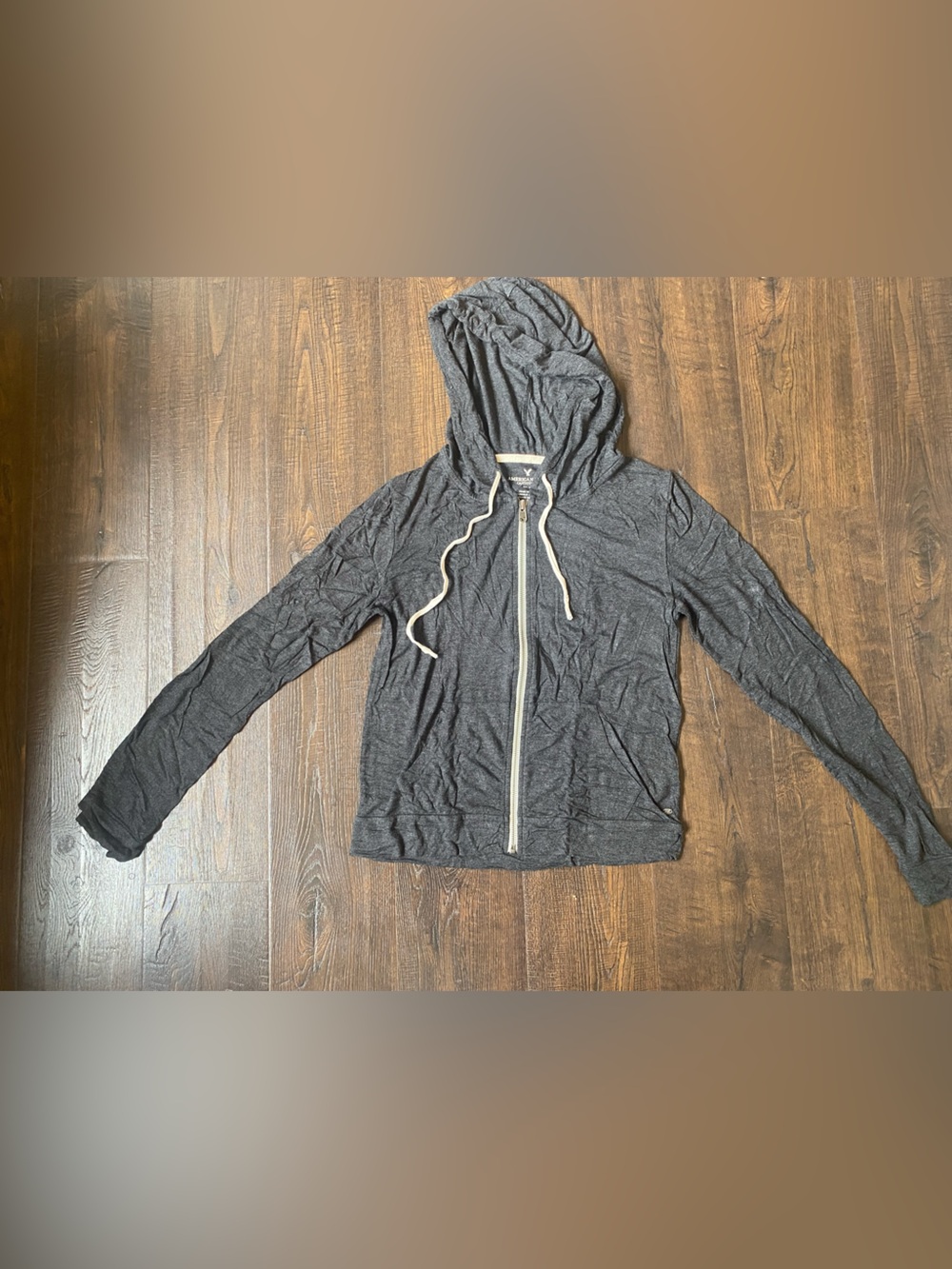 American Eagle Outfitters Dark Heathered Gray Zip-Up Hoodie